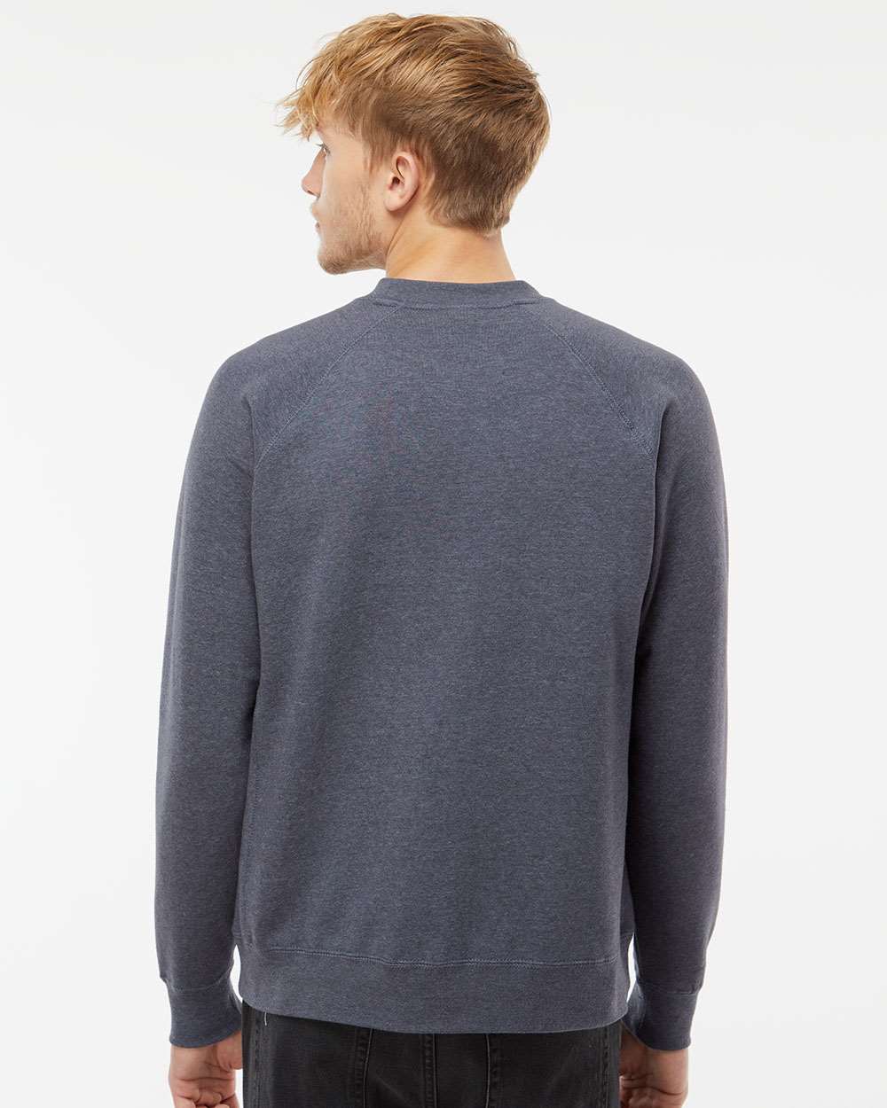 Unisex Special Blend Raglan Crewneck Sweatshirt - OnModelBack - B82576862 - Midnight Navy