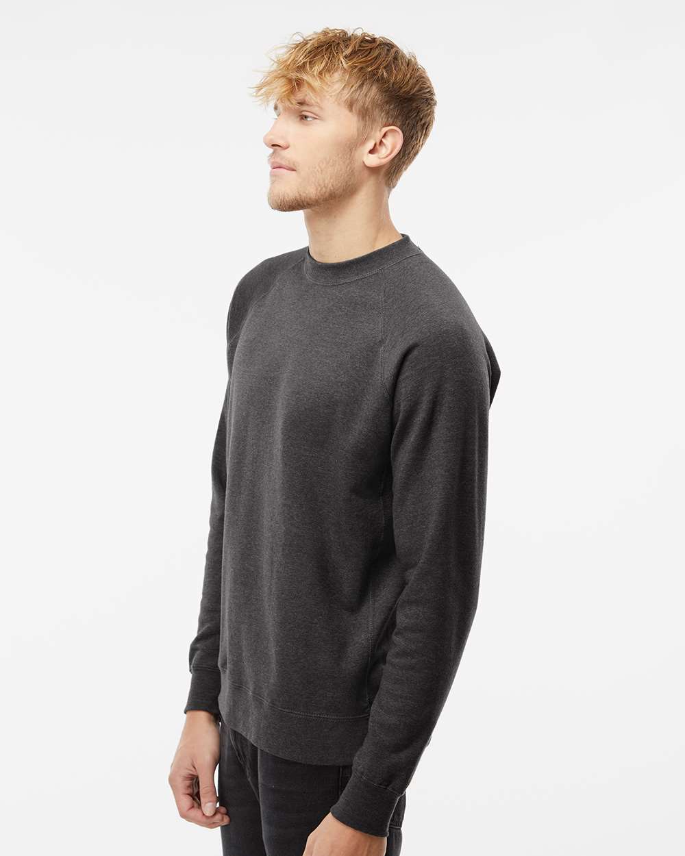 Unisex Special Blend Raglan Crewneck Sweatshirt - OnModelSide - B82576092 - Carbon