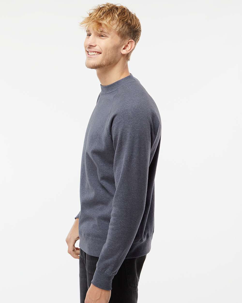 Unisex Special Blend Raglan Crewneck Sweatshirt - OnModelSide - B82576862 - Midnight Navy