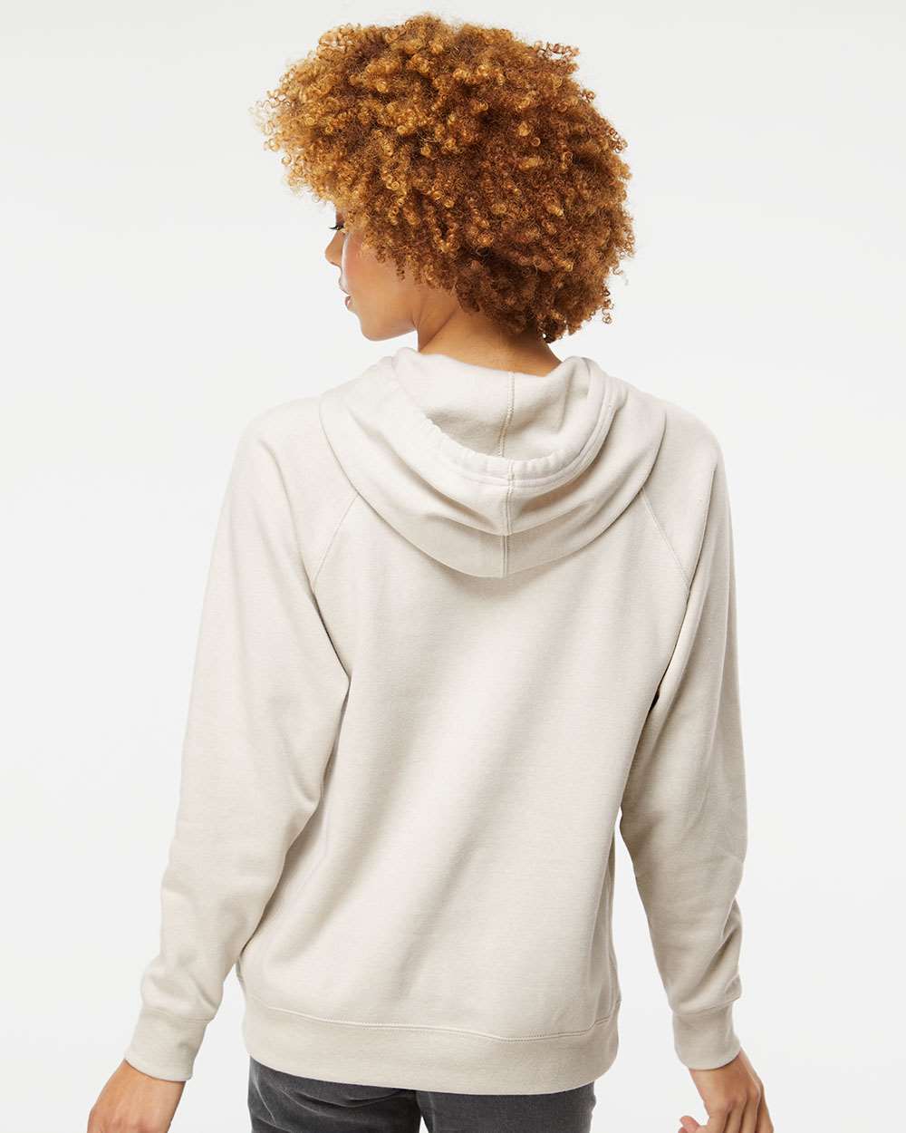Unisex Special Blend Raglan Hooded Sweatshirt - OnModelBack - B83376242 - Stone Heather