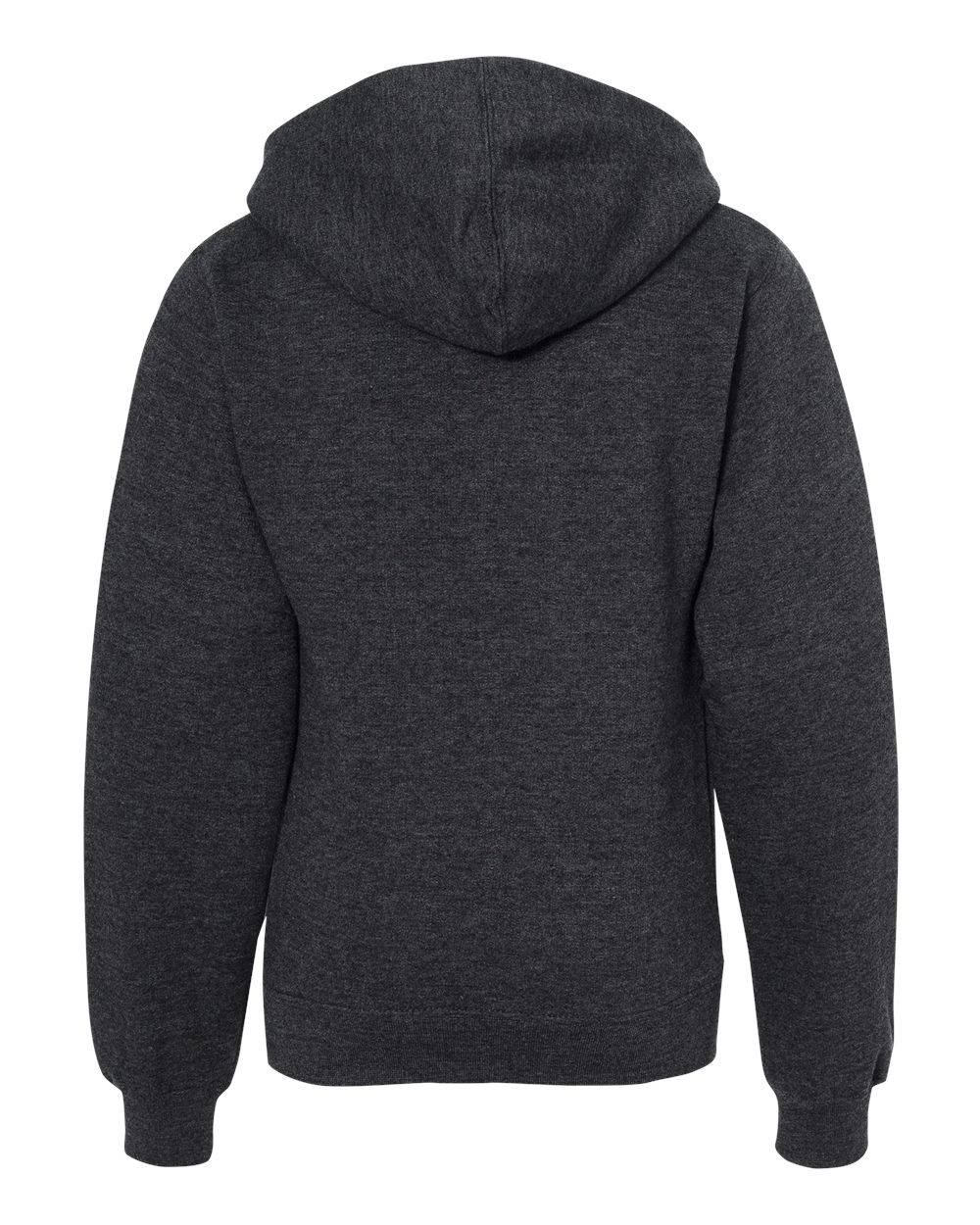 Youth Midweight Hooded Sweatshirt - Back - B32076093 - Charcoal Heather