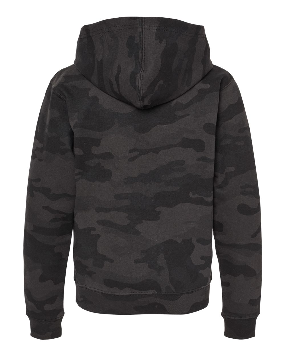Youth Midweight Hooded Sweatshirt - Back - B32076973 - Black Camo