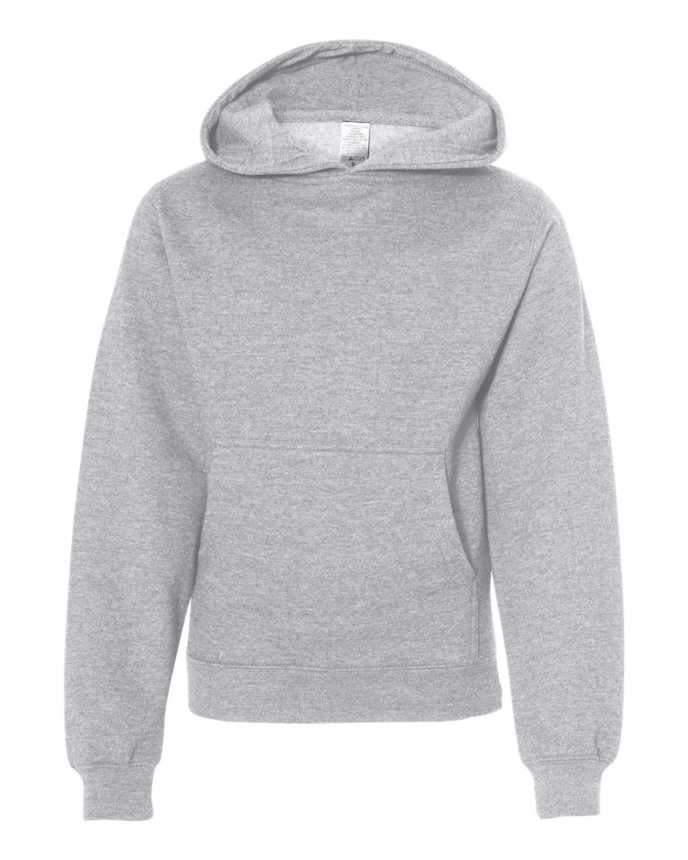 Youth Midweight Hooded Sweatshirt - Front - B32076353 - Grey Heather