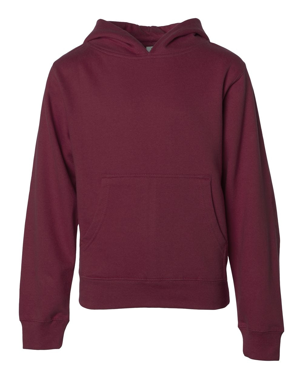 Youth Midweight Hooded Sweatshirt - Front - B32076533 - Maroon
