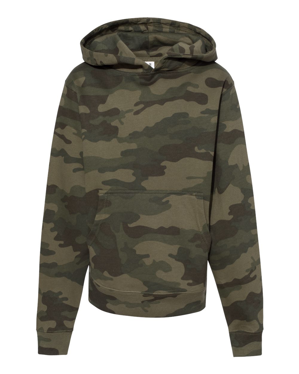 Youth Midweight Hooded Sweatshirt - Front - B32076983 - Forest Camo