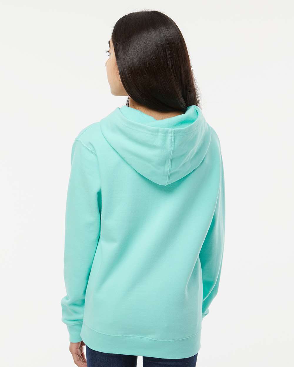 Youth Midweight Hooded Sweatshirt - OnModelBack - B32076193 - Mint