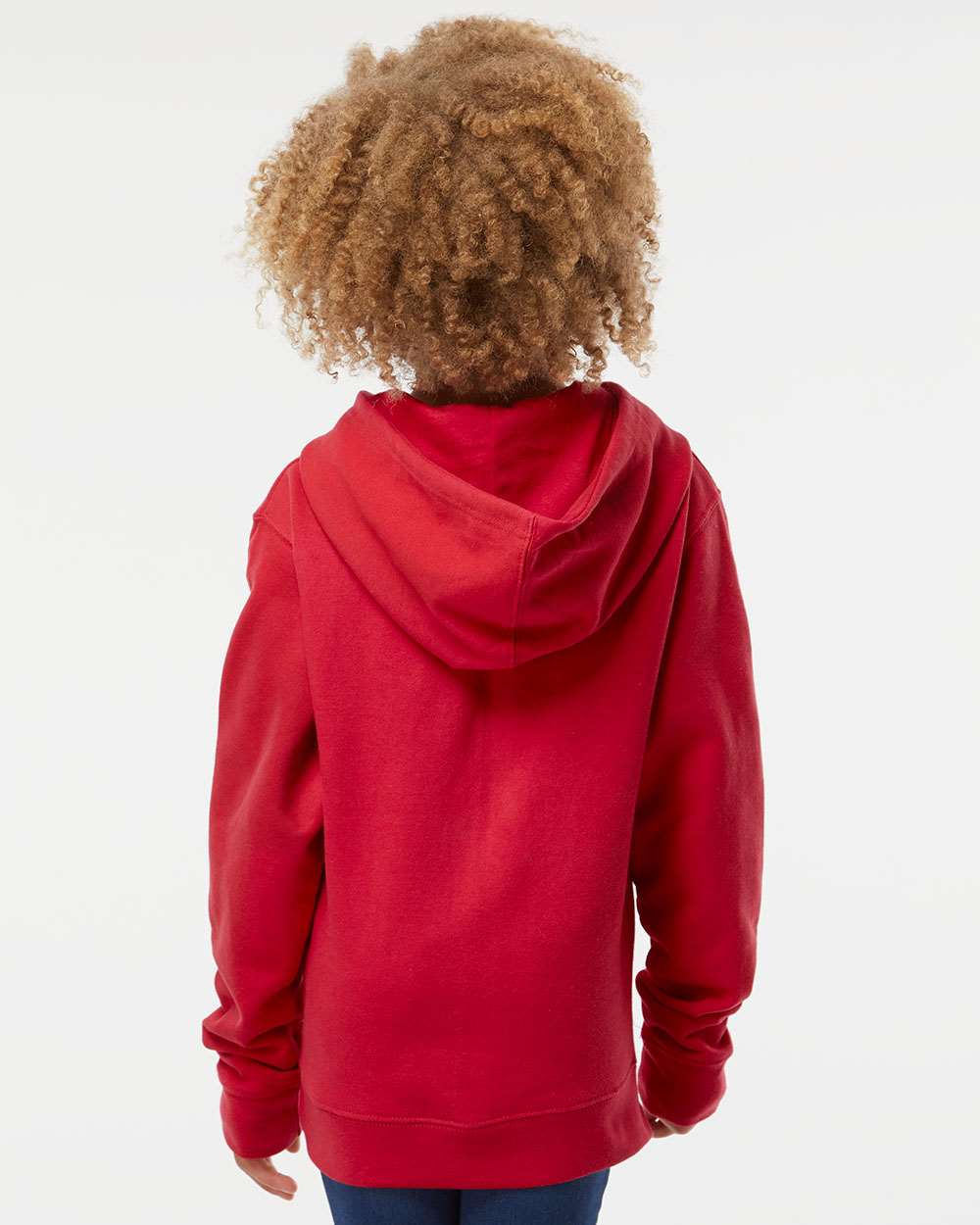 Youth Midweight Hooded Sweatshirt - OnModelBack - B32076703 - Red