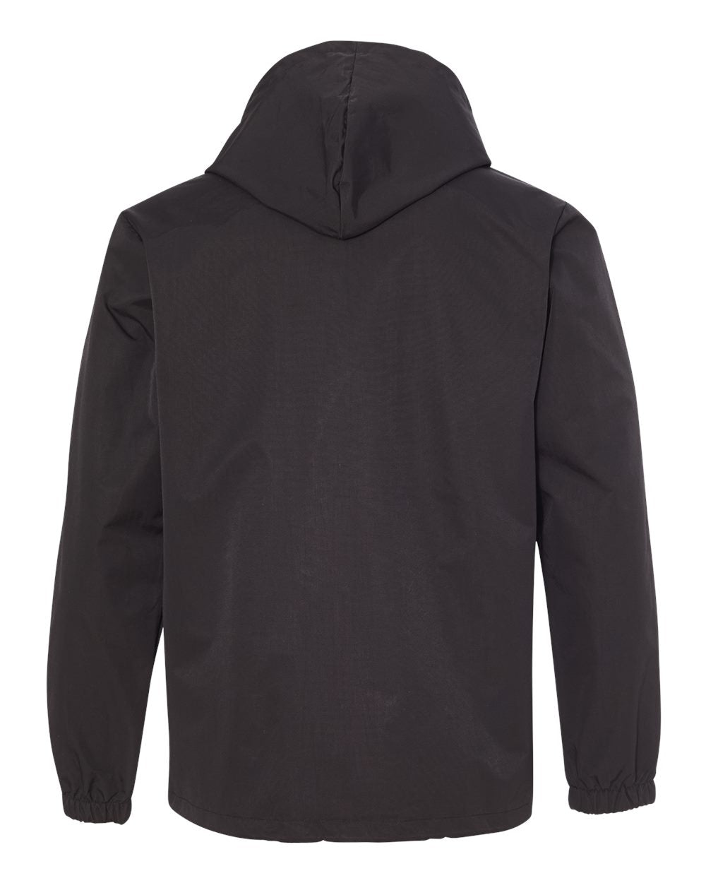 Men's Water-Resistant Hooded Windbreaker - Back - B50876502 - Black