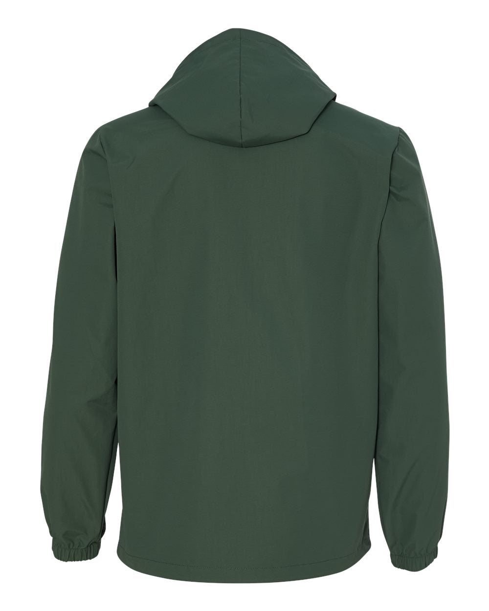 Men's Water-Resistant Hooded Windbreaker - Back - B50876542 - Forest Green