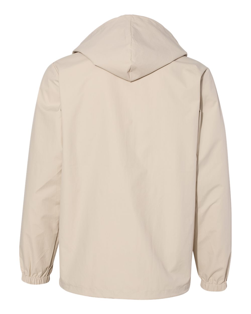 Men's Water-Resistant Hooded Windbreaker - Back - B50876772 - Classic Khaki