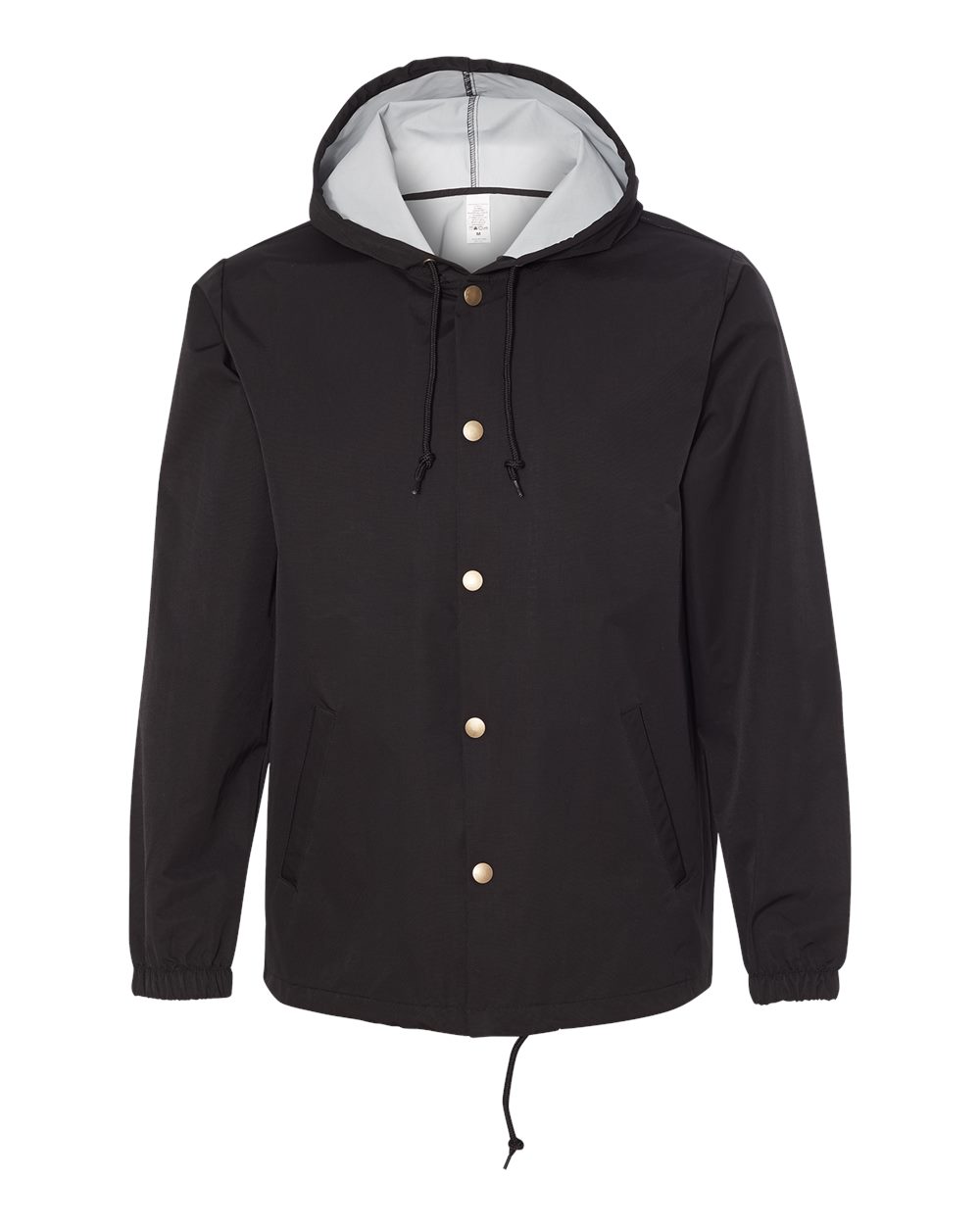 Men's Water-Resistant Hooded Windbreaker - Front - B50876502 - Black