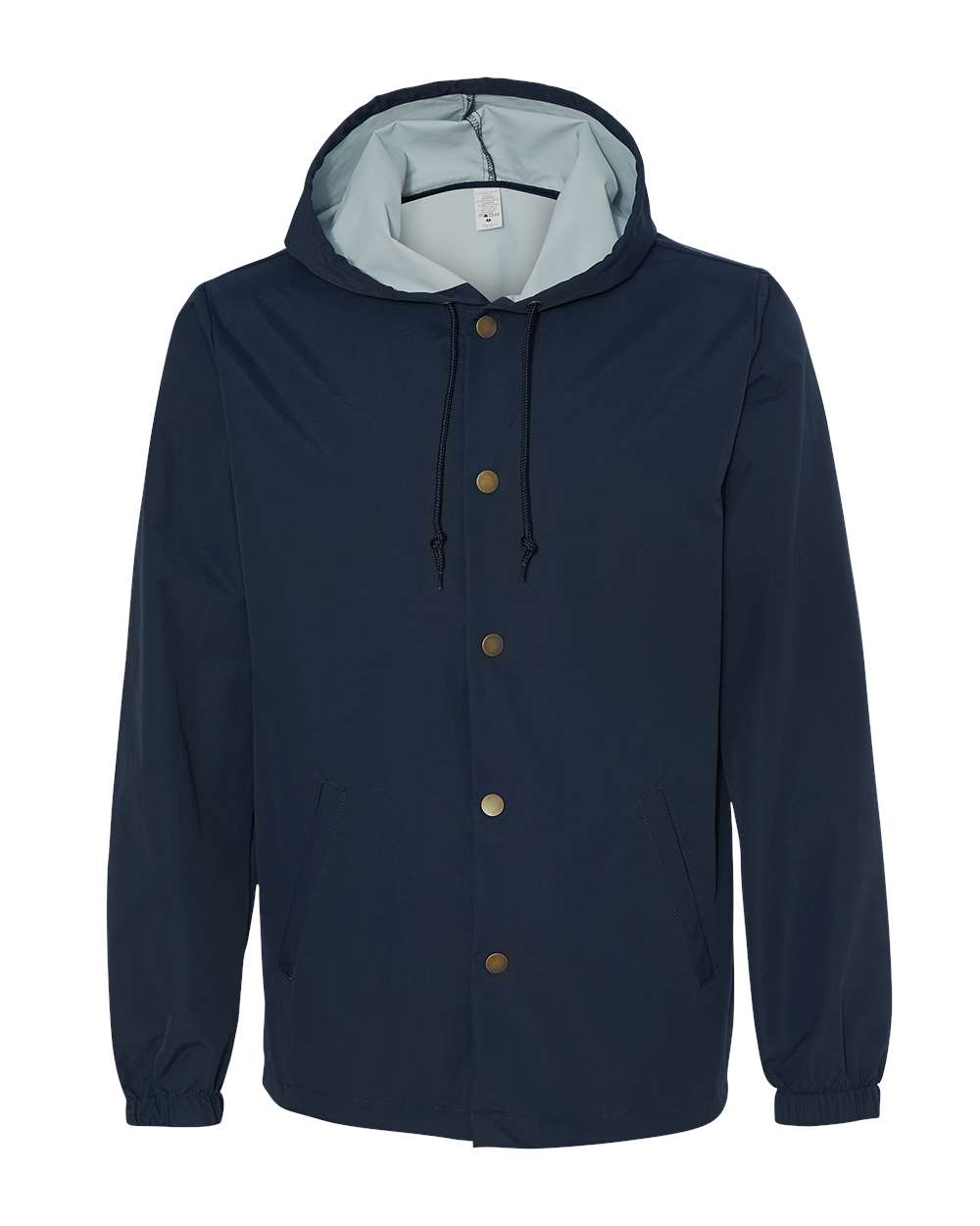 Men's Water-Resistant Hooded Windbreaker - Front - B50876652 - Classic Navy