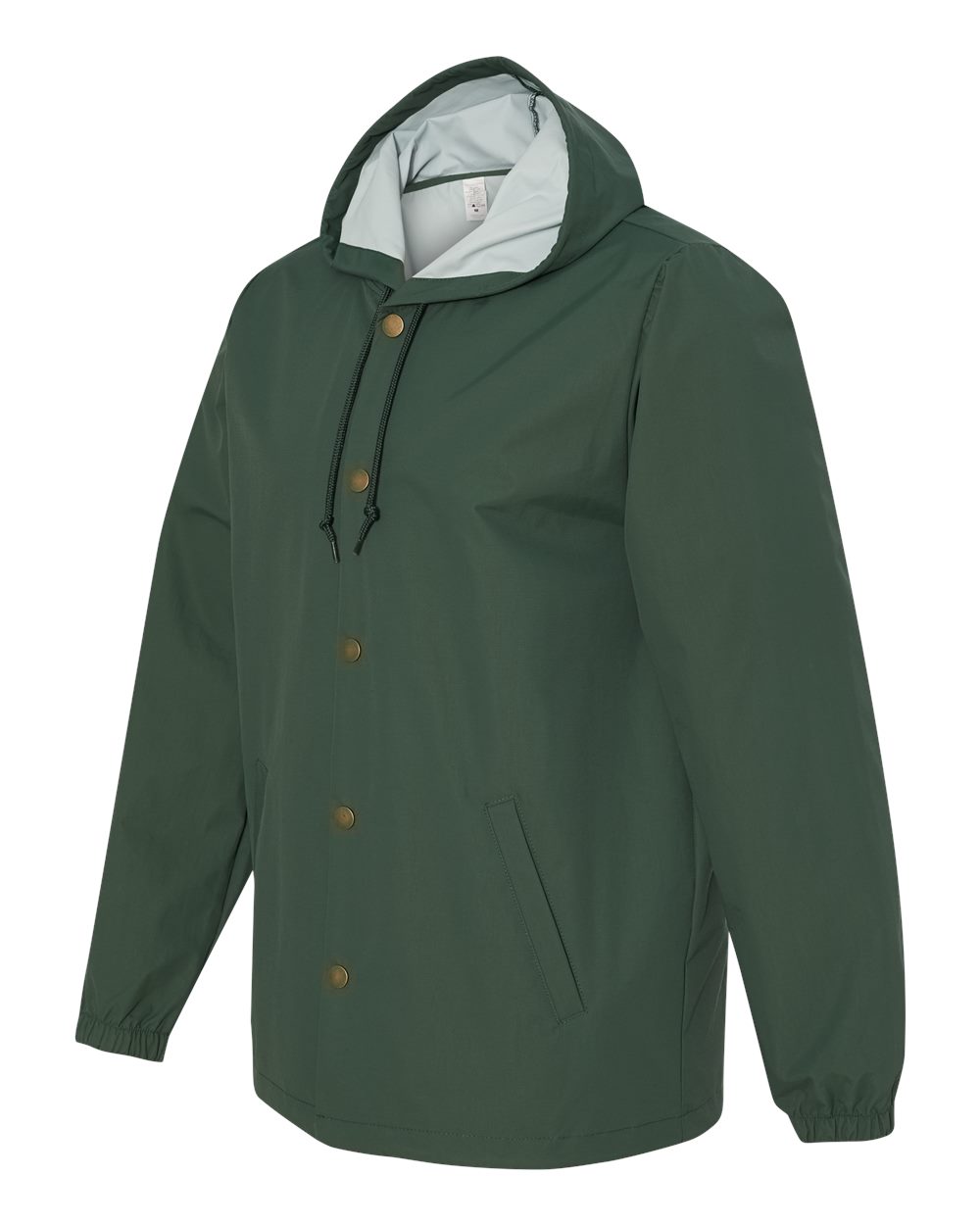 Men's Water-Resistant Hooded Windbreaker - Side - B50876542 - Forest Green