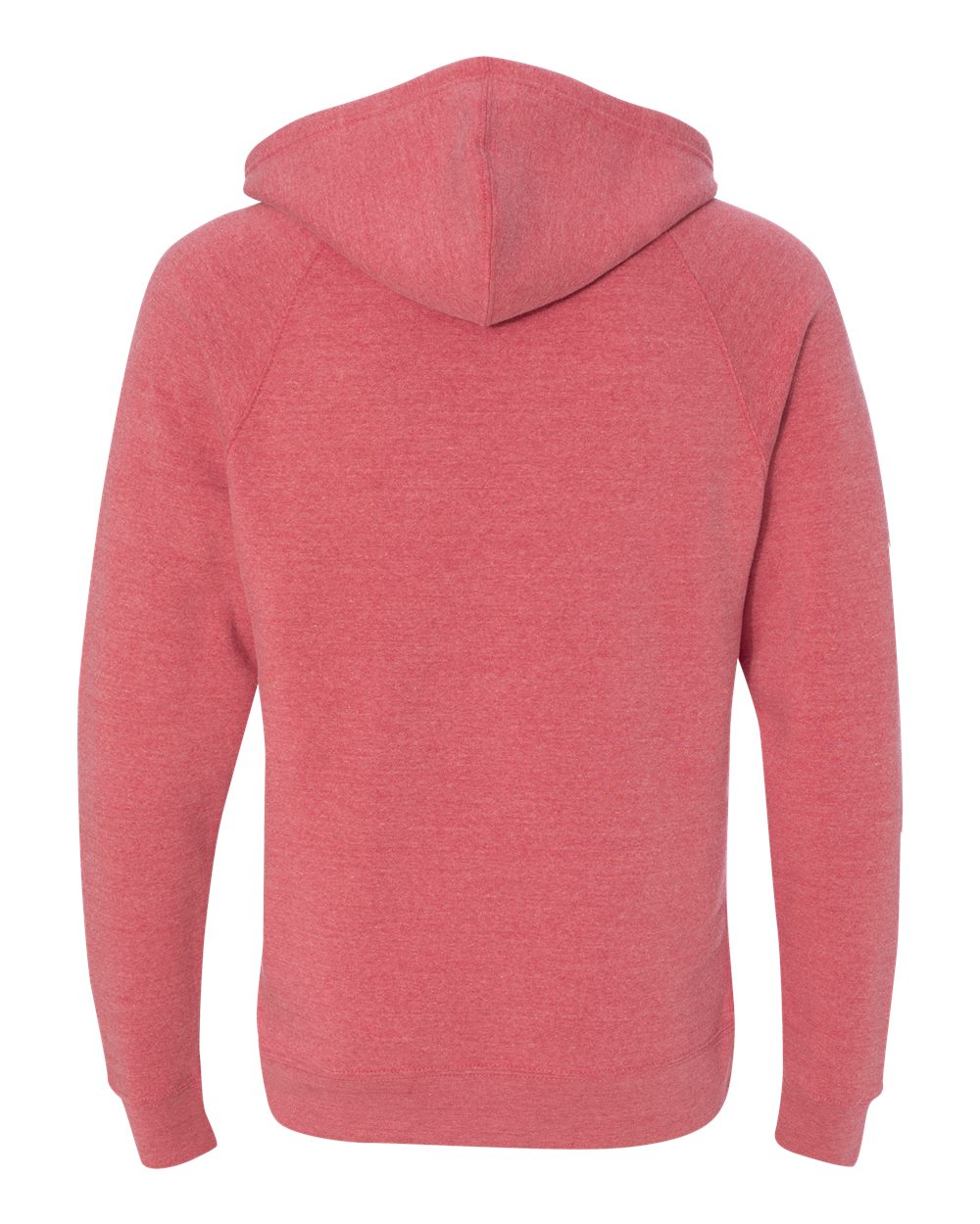 Unisex Special Blend Raglan Full-Zip Hooded Sweatshirt - Back - B81476032 - Pomegranate