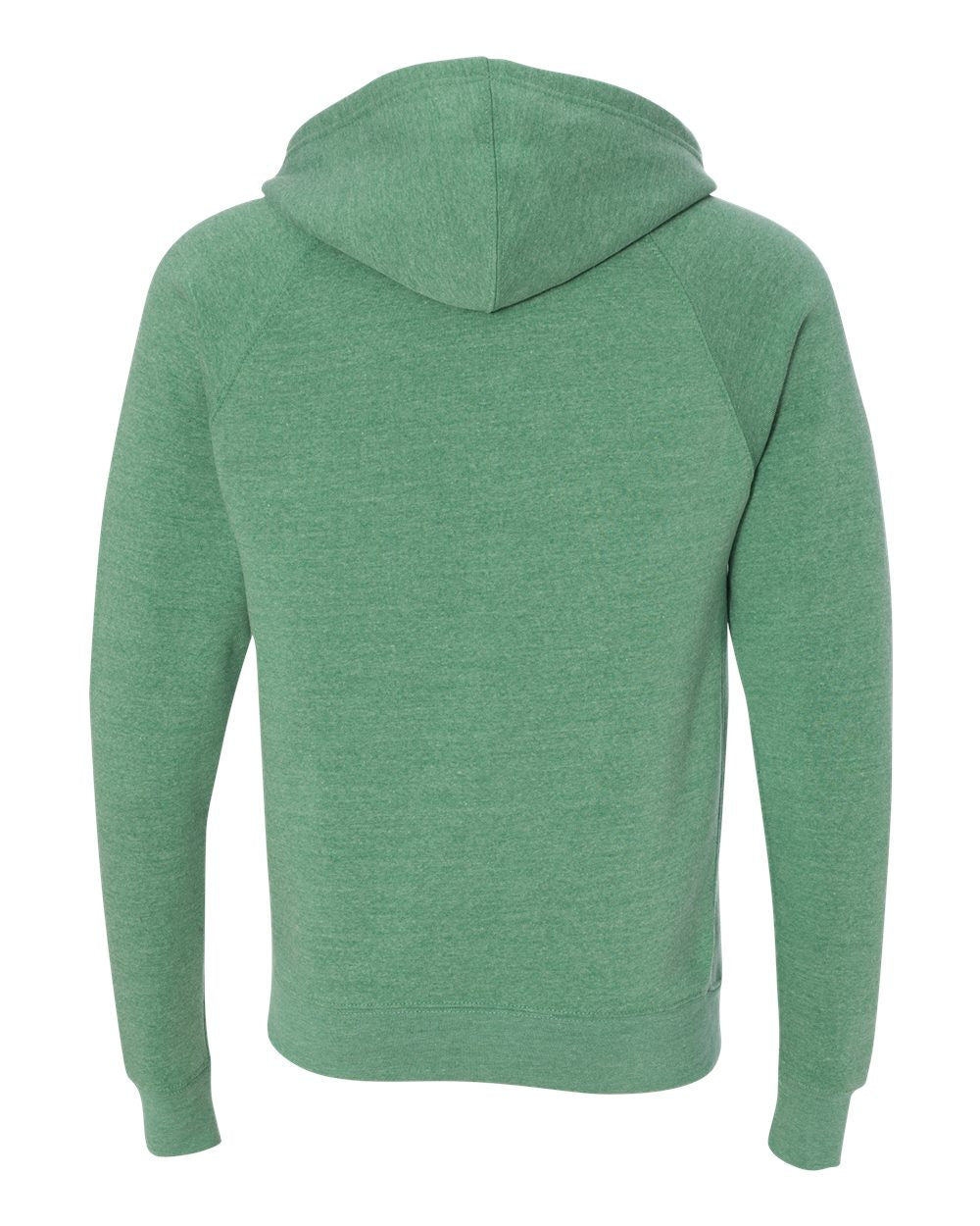 Unisex Special Blend Raglan Full-Zip Hooded Sweatshirt - Back - B81476052 - Sea Green