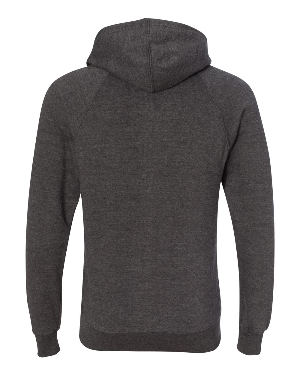 Unisex Special Blend Raglan Full-Zip Hooded Sweatshirt - Back - B81476092 - Carbon