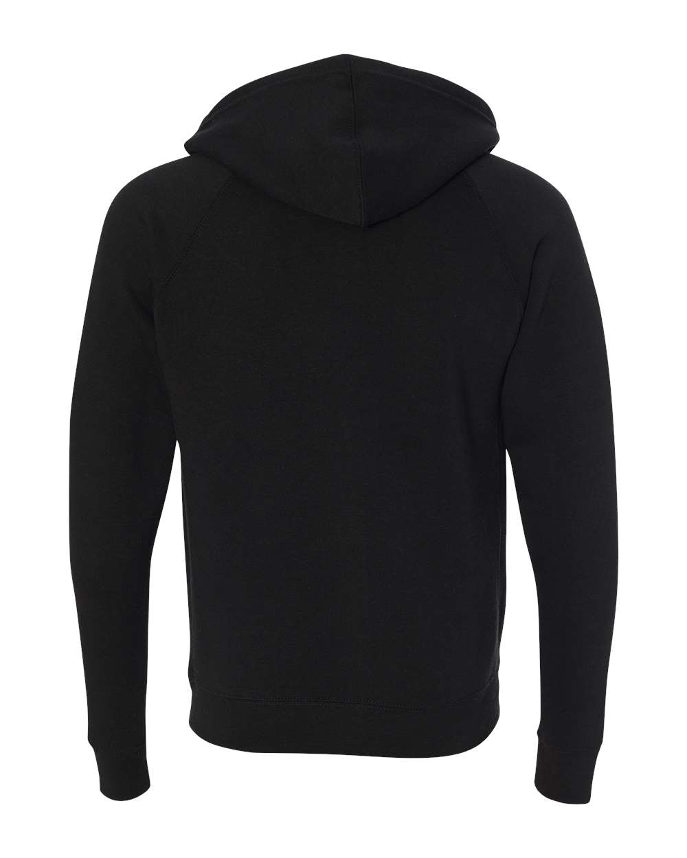 Unisex Special Blend Raglan Full-Zip Hooded Sweatshirt - Back - B81476502 - Black