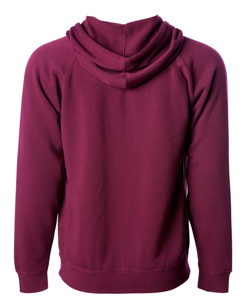 Unisex Special Blend Raglan Full-Zip Hooded Sweatshirt - Back - B81476522 - Maroon