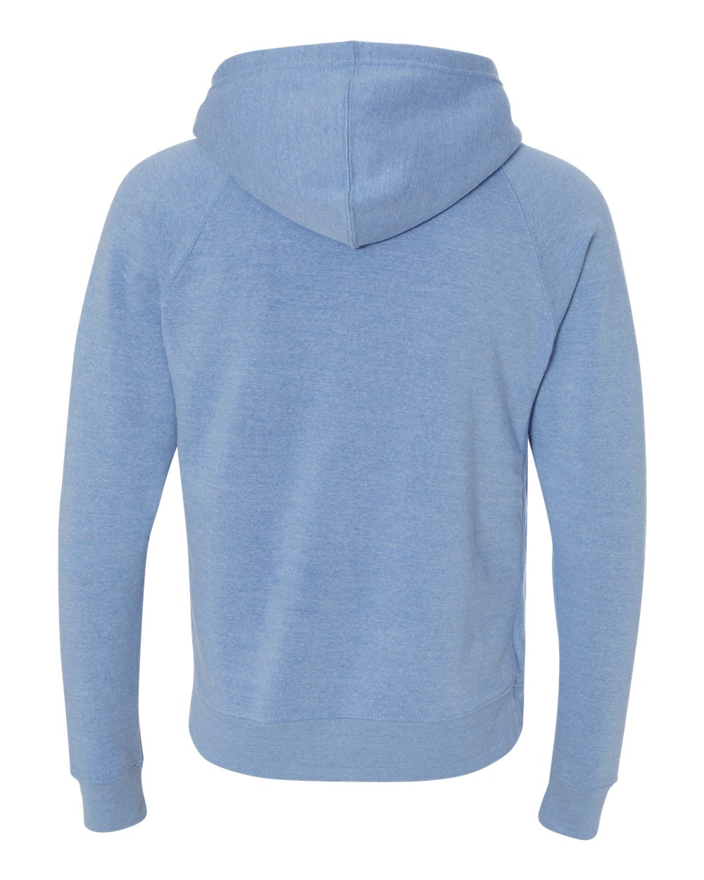 Unisex Special Blend Raglan Full-Zip Hooded Sweatshirt - Back - B81476682 - Pacific