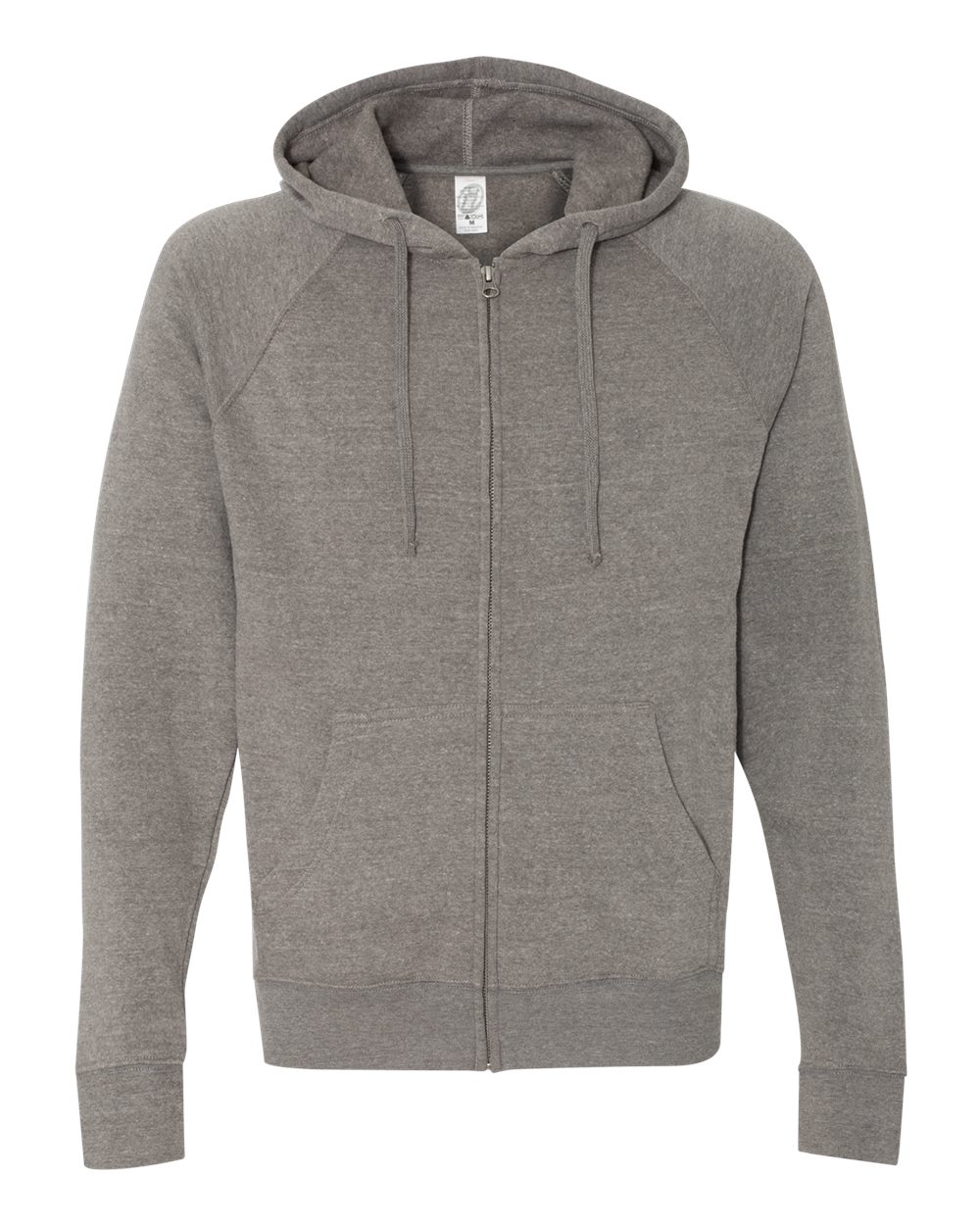 Unisex Special Blend Raglan Full-Zip Hooded Sweatshirt - Front - B81476352 - Nickel