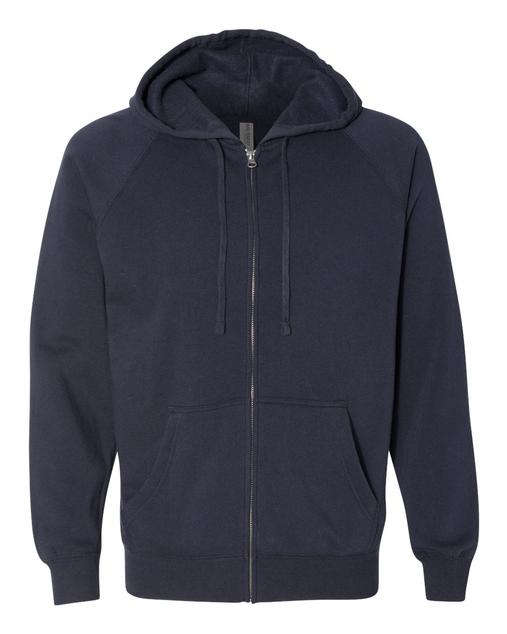 Unisex Special Blend Raglan Full-Zip Hooded Sweatshirt - Front - B81476642 - Classic Navy