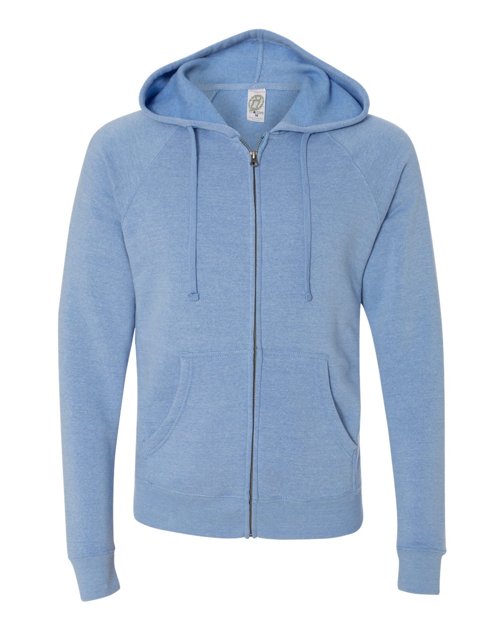 Unisex Special Blend Raglan Full-Zip Hooded Sweatshirt - Front - B81476682 - Pacific