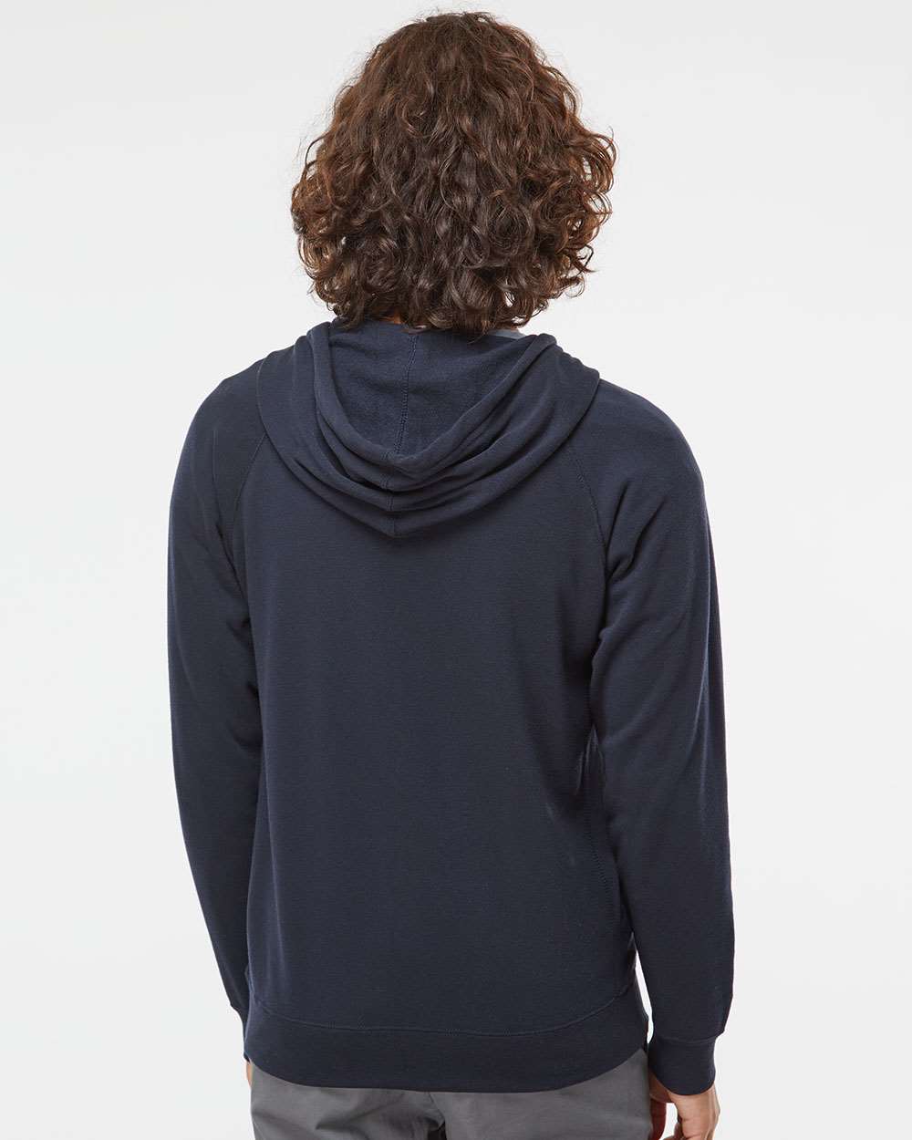 Unisex Special Blend Raglan Full-Zip Hooded Sweatshirt - OnModelBack - B81476642 - Classic Navy