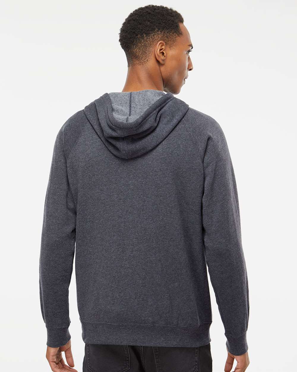 Unisex Special Blend Raglan Full-Zip Hooded Sweatshirt - OnModelBack - B81476862 - Midnight Navy