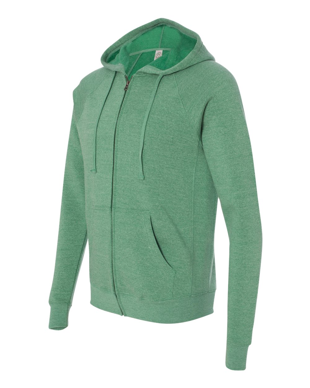 Unisex Special Blend Raglan Full-Zip Hooded Sweatshirt - Side - B81476052 - Sea Green