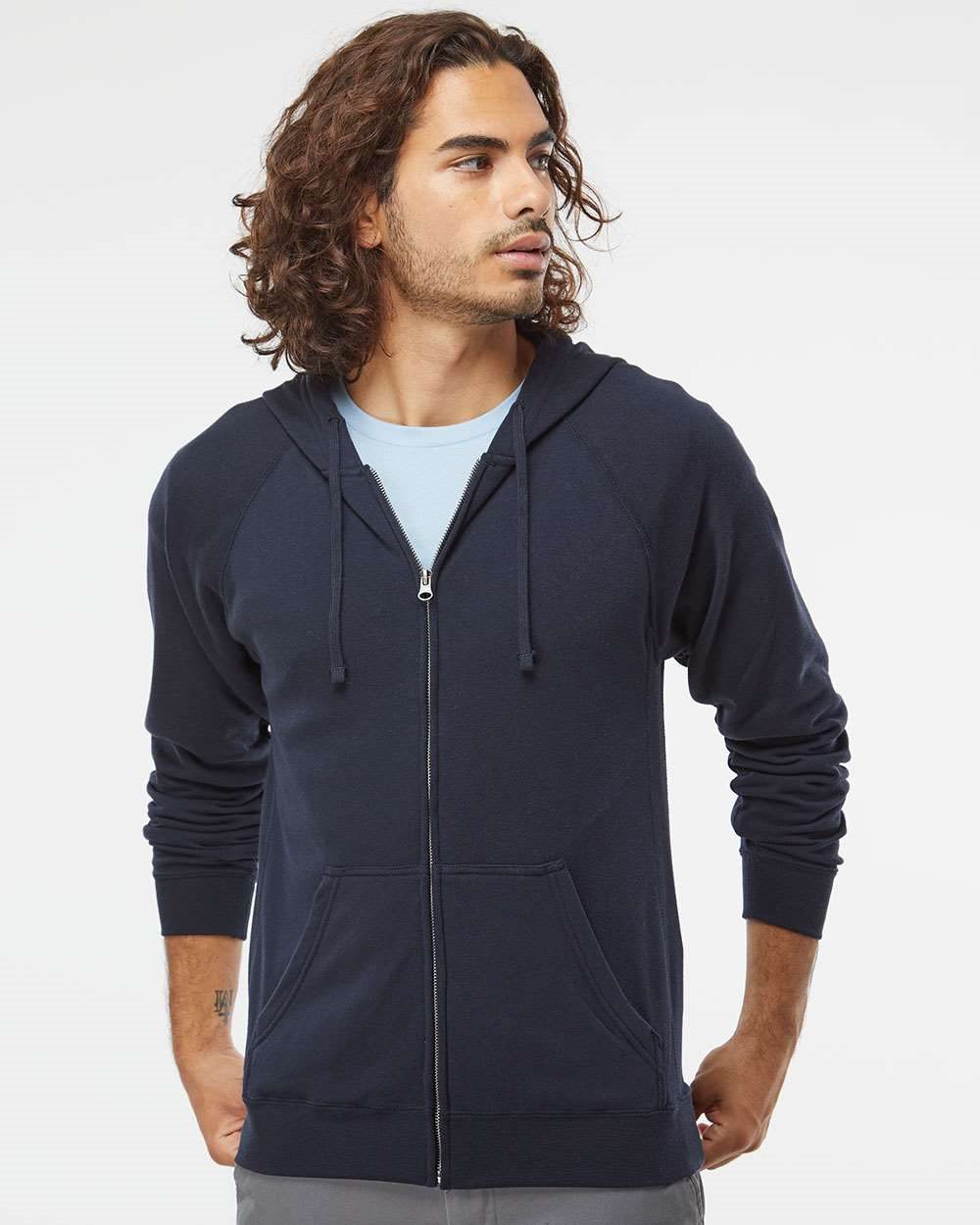 Unisex Special Blend Raglan Full-Zip Hooded Sweatshirt - styleImage