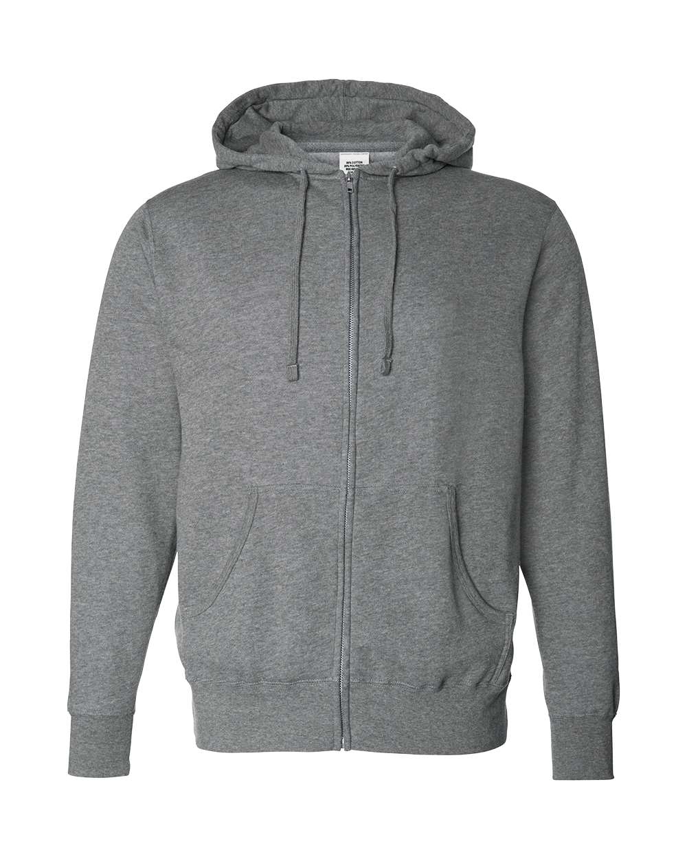 Men's Full-Zip Hooded Sweatshirt - Front - B22476353 - Gunmetal Heather