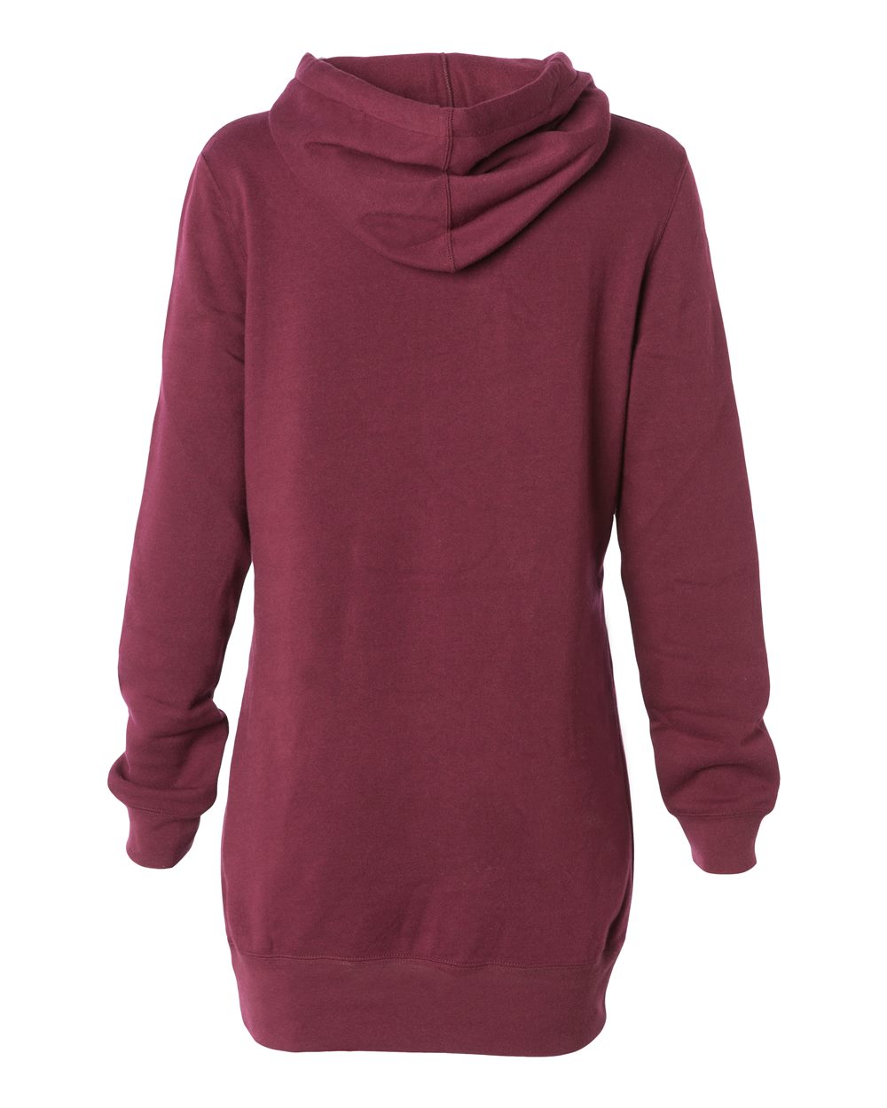 Women’s Special Blend Hooded Sweatshirt Dress - Back - B23276542 - Maroon