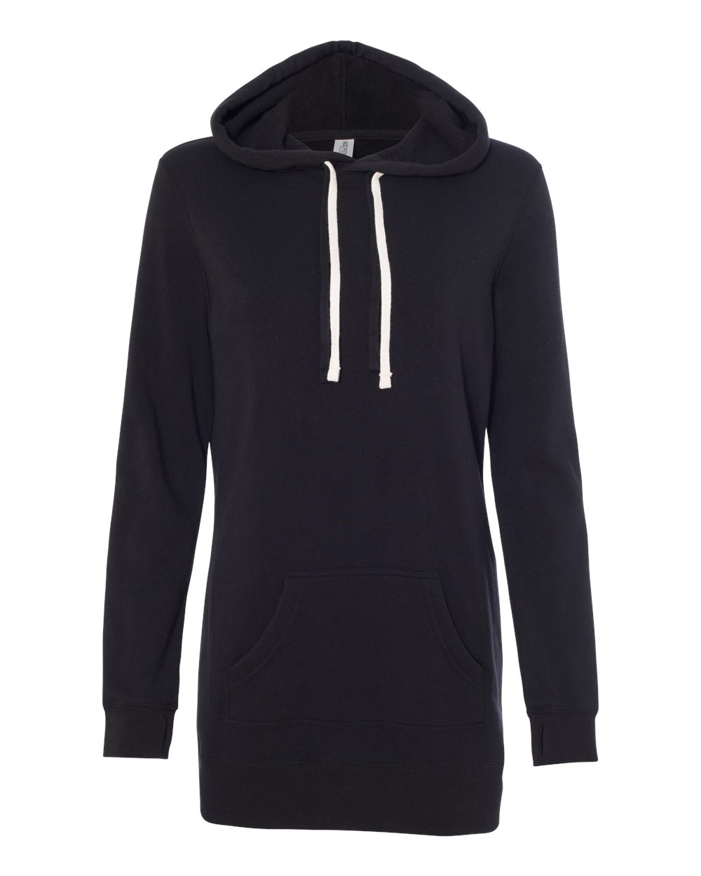 Women’s Special Blend Hooded Sweatshirt Dress - Front - B23276502 - Black