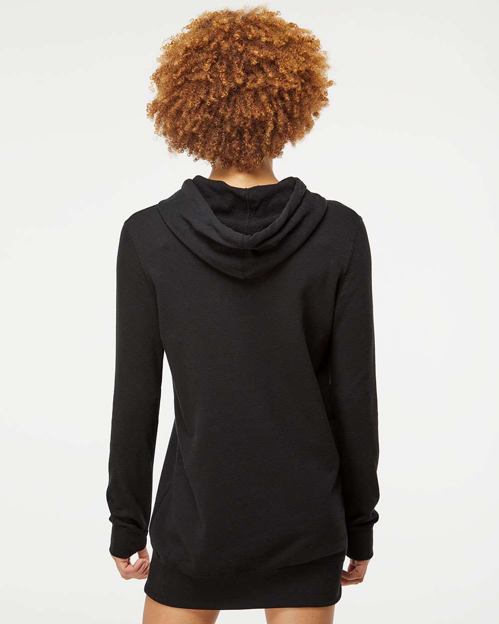 Women’s Special Blend Hooded Sweatshirt Dress - OnModelBack - B23276502 - Black
