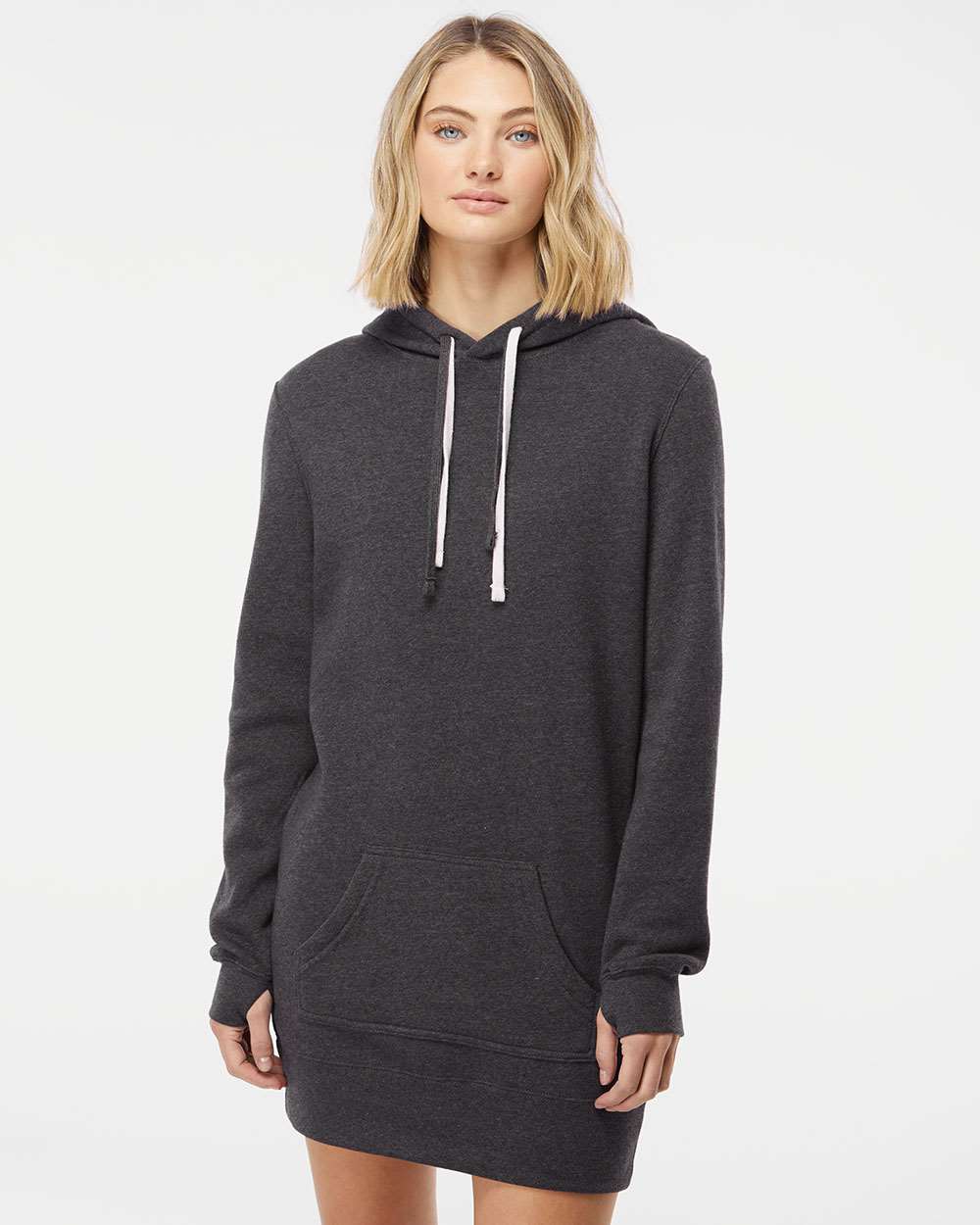 Women’s Special Blend Hooded Sweatshirt Dress - OnModelFront - B23276092 - Carbon