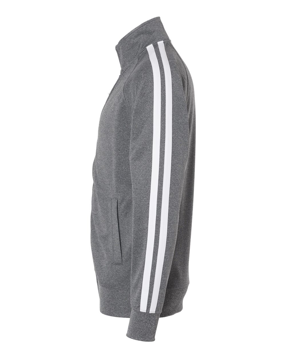 Men's Lightweight Poly-Tech Full-Zip Track Jacket - DirectSide - B23476352 - Gunmetal Heather
