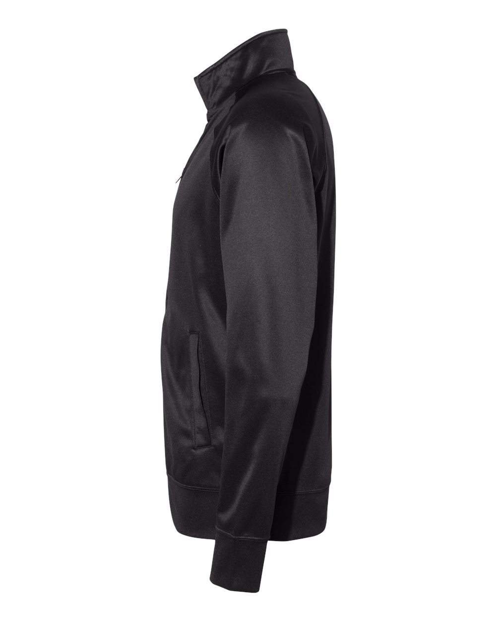 Men's Lightweight Poly-Tech Full-Zip Track Jacket - DirectSide - B23476512 - Black/ Black