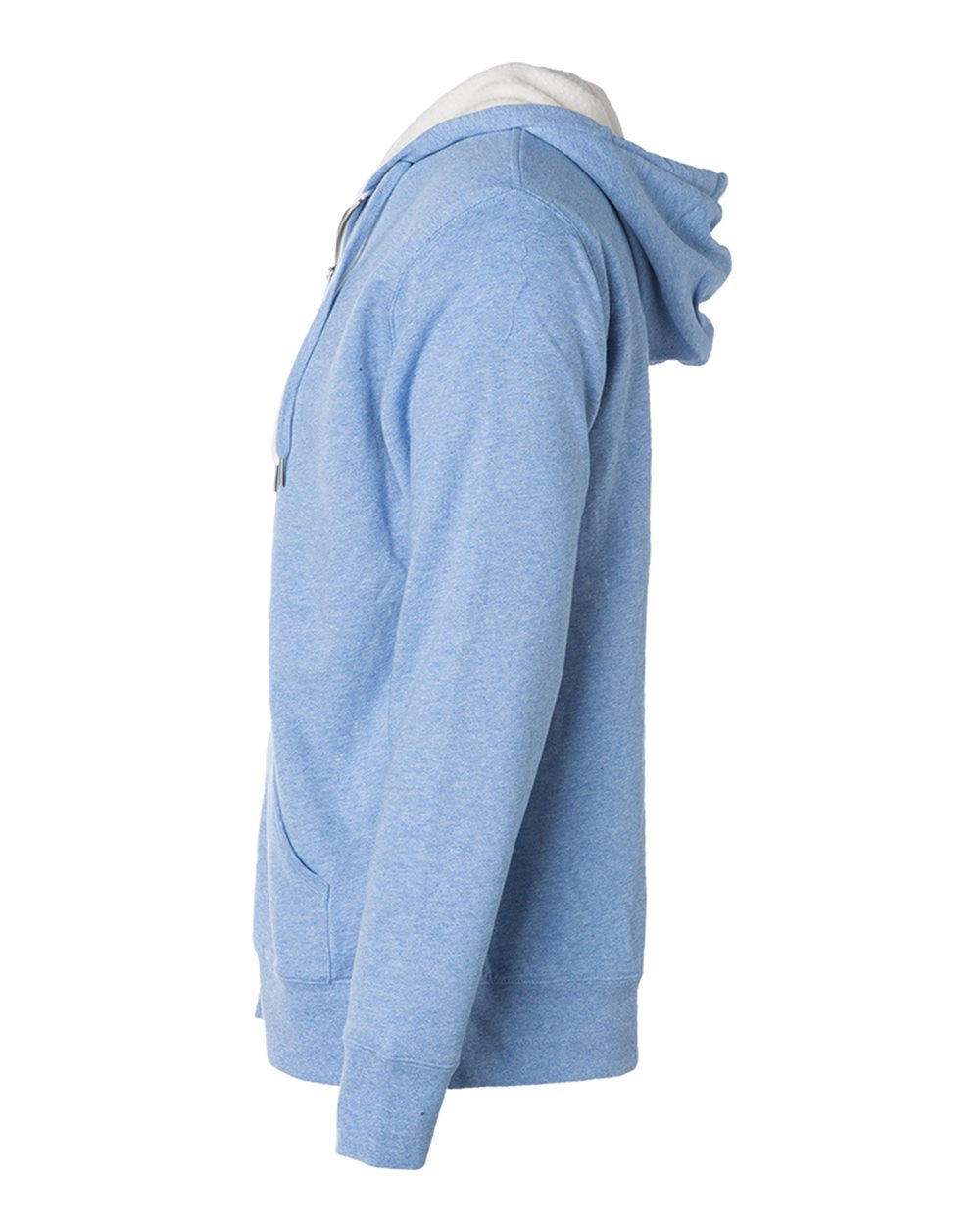 Unisex Sherpa-Lined Hooded Sweatshirt - Side - B81976252 - Sky Heather