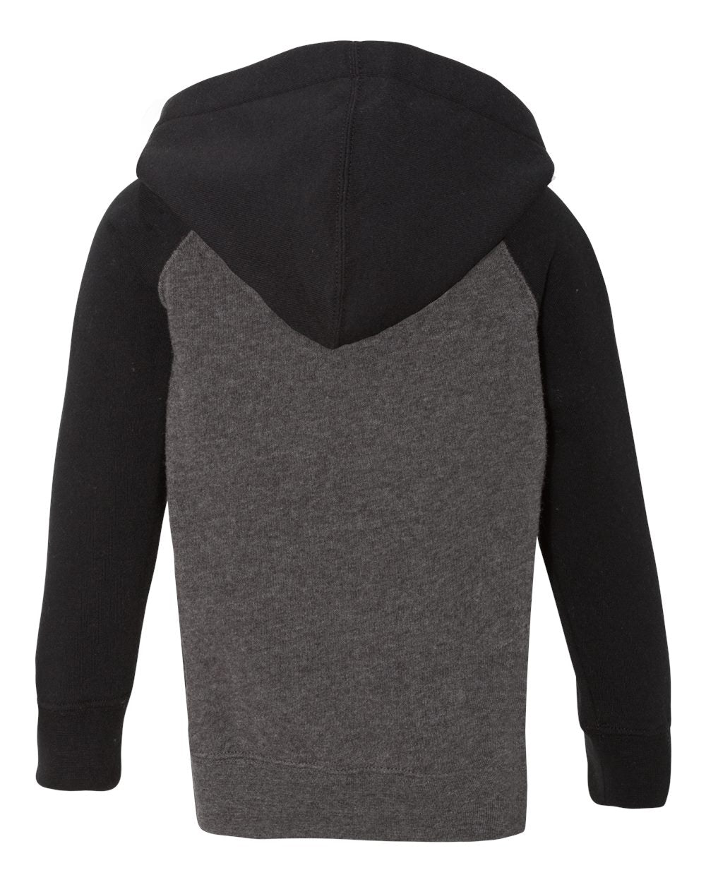 Toddler Special Blend Hooded Raglan Sweatshirt - Back - B80176093 - Carbon/ Black