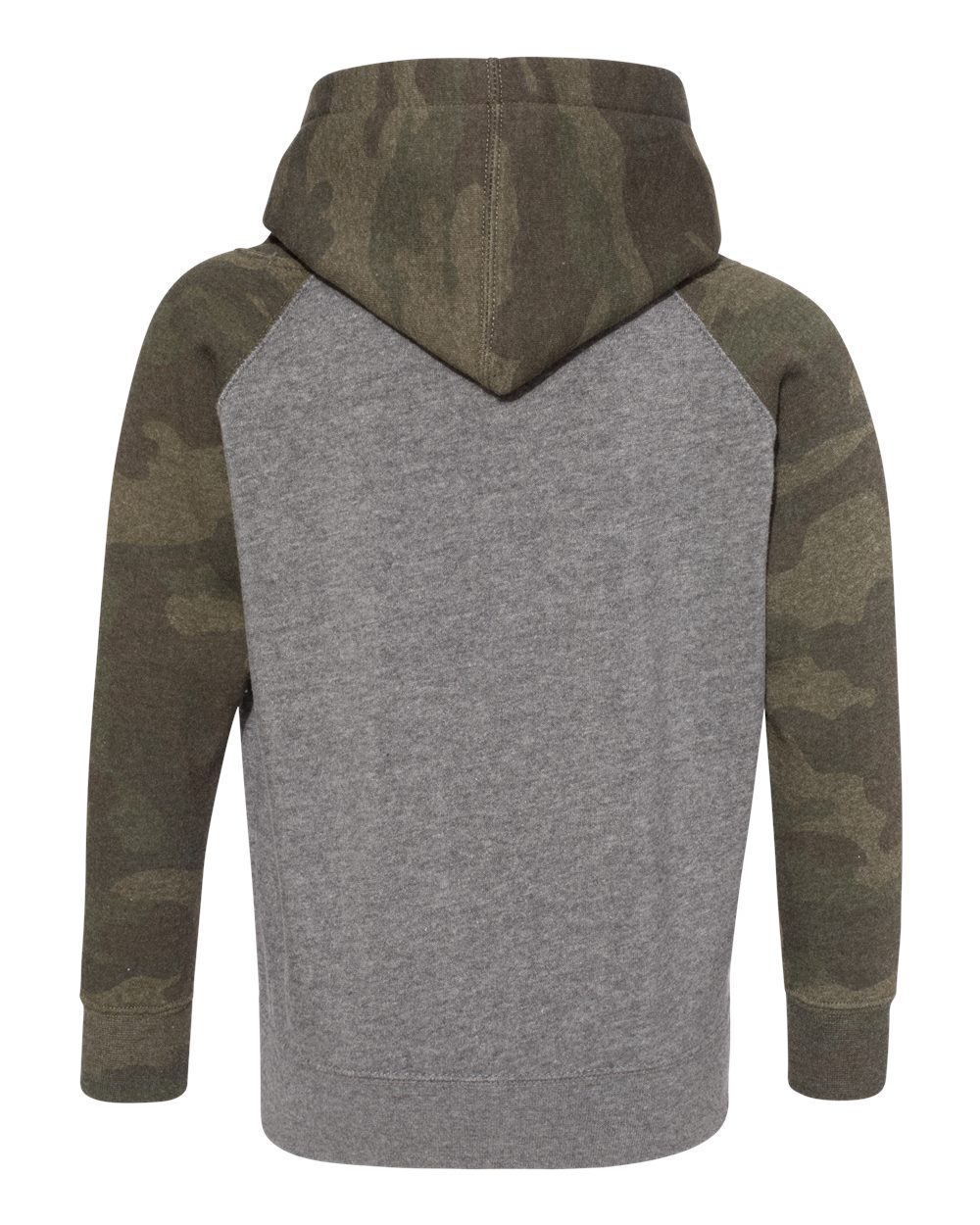 Toddler Special Blend Hooded Raglan Sweatshirt - Back - B80176983 - Nickel Heather/ Forest Camo