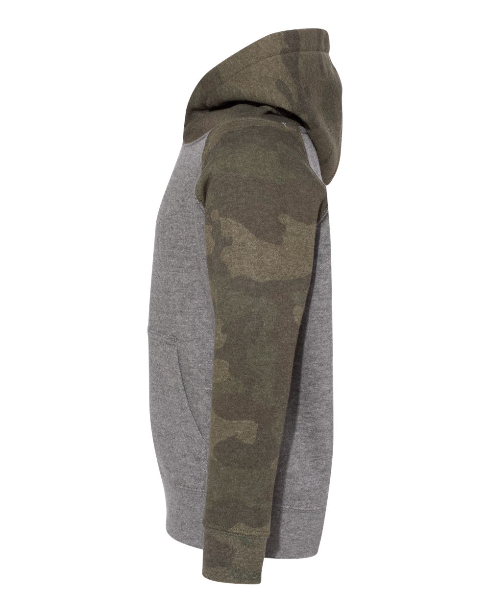 Toddler Special Blend Hooded Raglan Sweatshirt - DirectSide - B80176983 - Nickel Heather/ Forest Camo