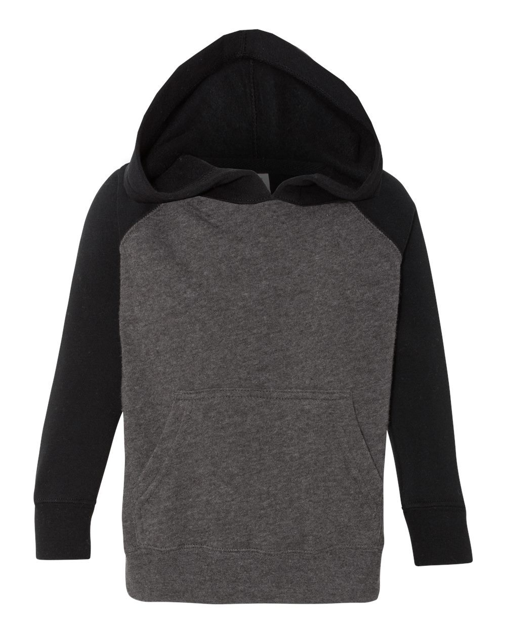 Toddler Special Blend Hooded Raglan Sweatshirt - Front - B80176093 - Carbon/ Black