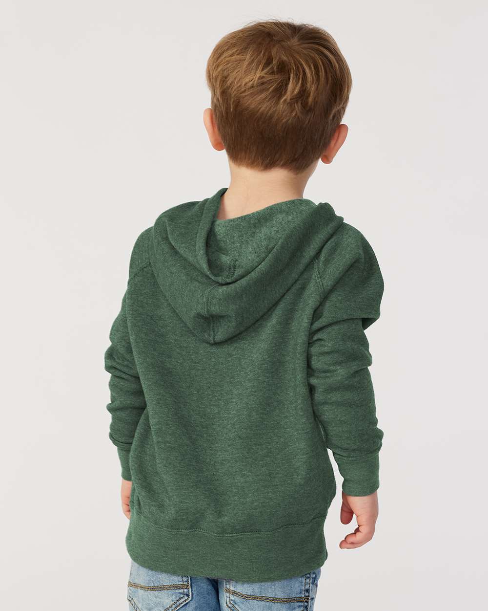 Toddler Special Blend Hooded Raglan Sweatshirt - OnModelBack - B80176153 - Moss