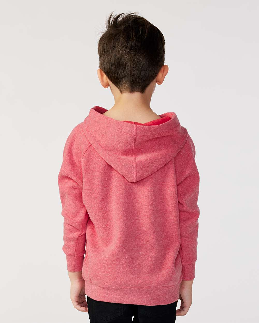 Toddler Special Blend Hooded Raglan Sweatshirt - OnModelBack - B80176713 - Pomegranate
