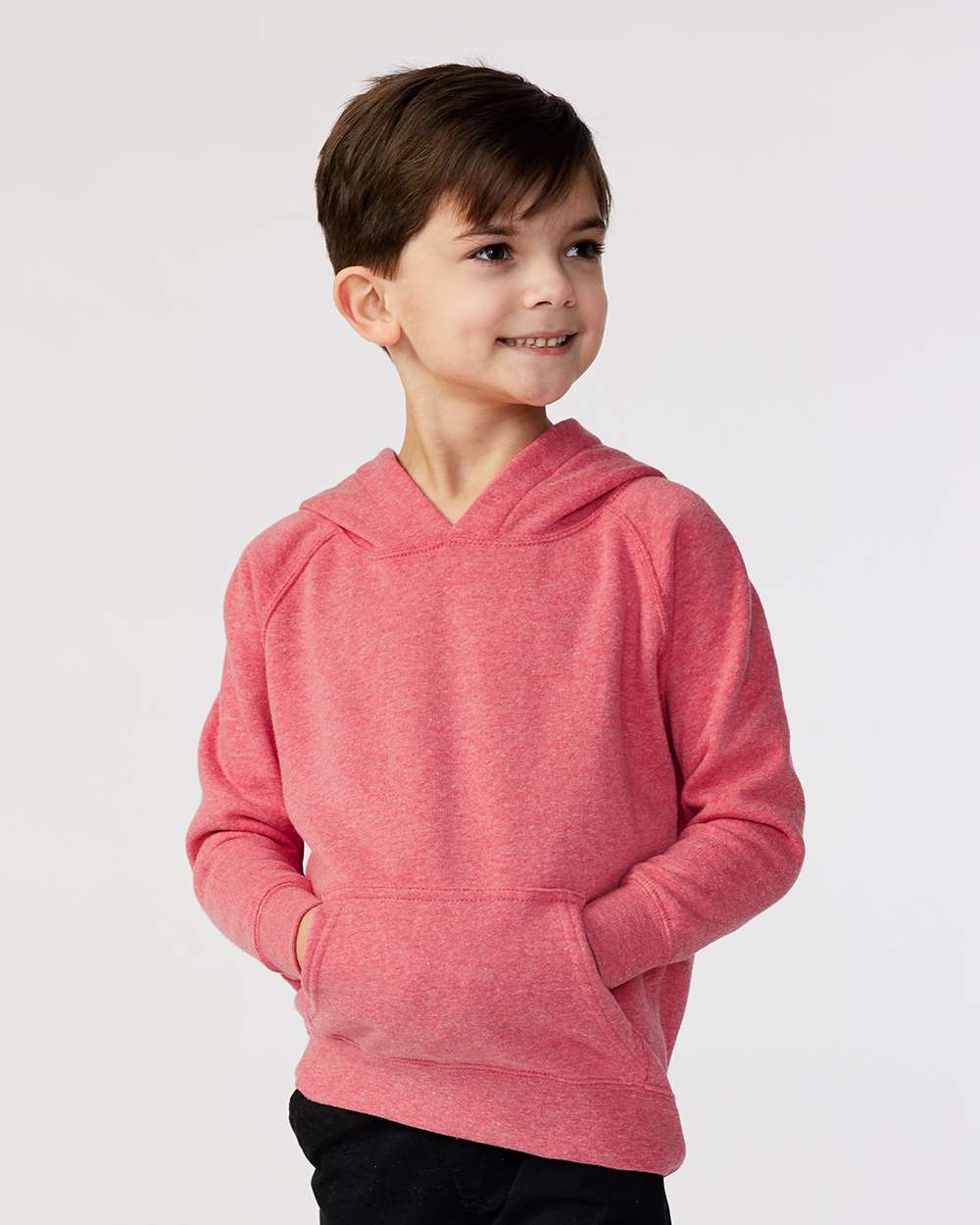 Toddler Special Blend Hooded Raglan Sweatshirt - OnModelFront - B80176713 - Pomegranate