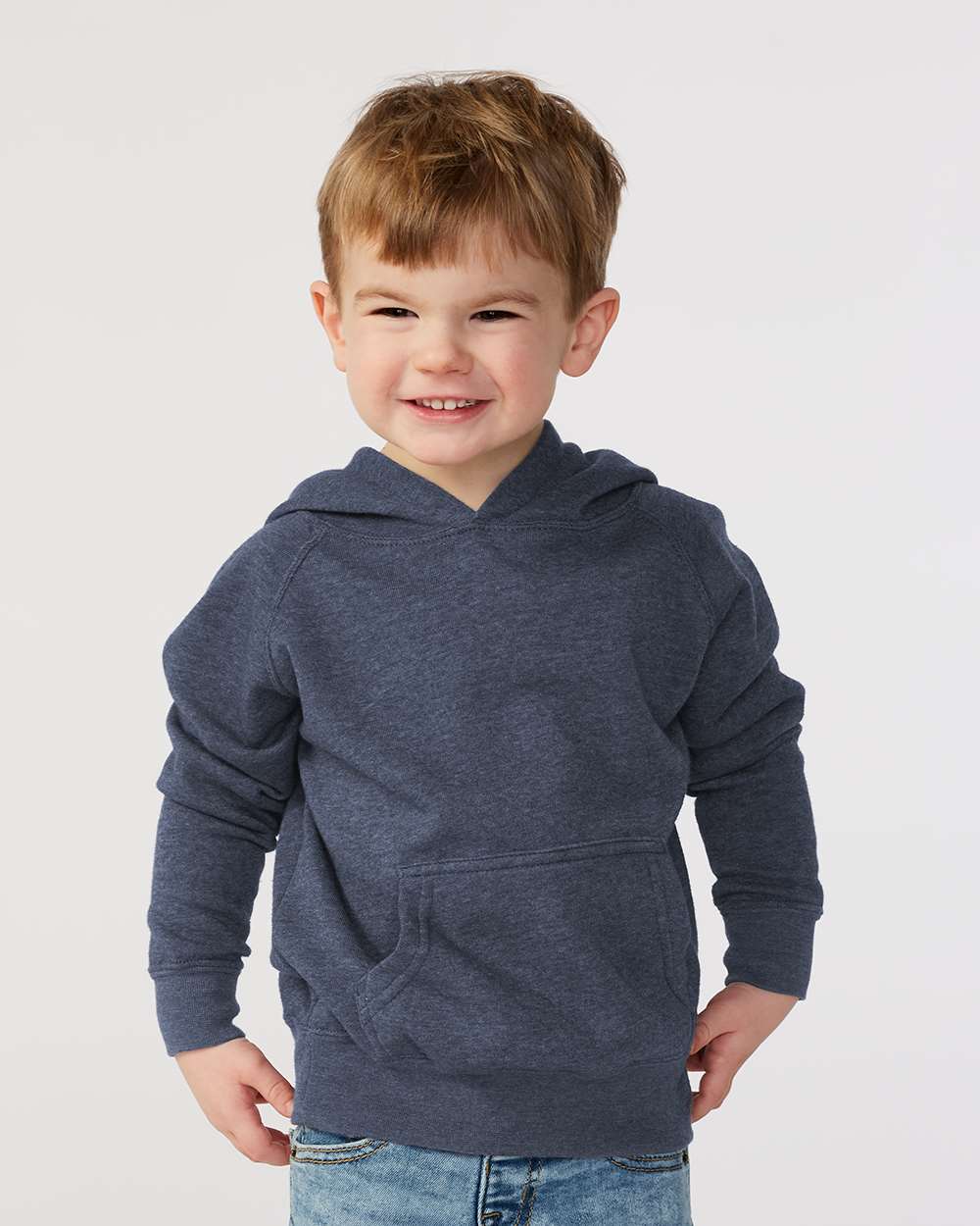Toddler Special Blend Hooded Raglan Sweatshirt - OnModelFront - B80176864 - Midnight Navy