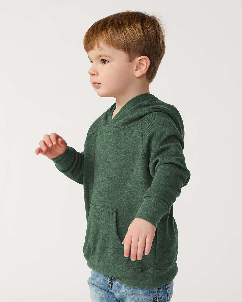Toddler Special Blend Hooded Raglan Sweatshirt - OnModelSide - B80176153 - Moss