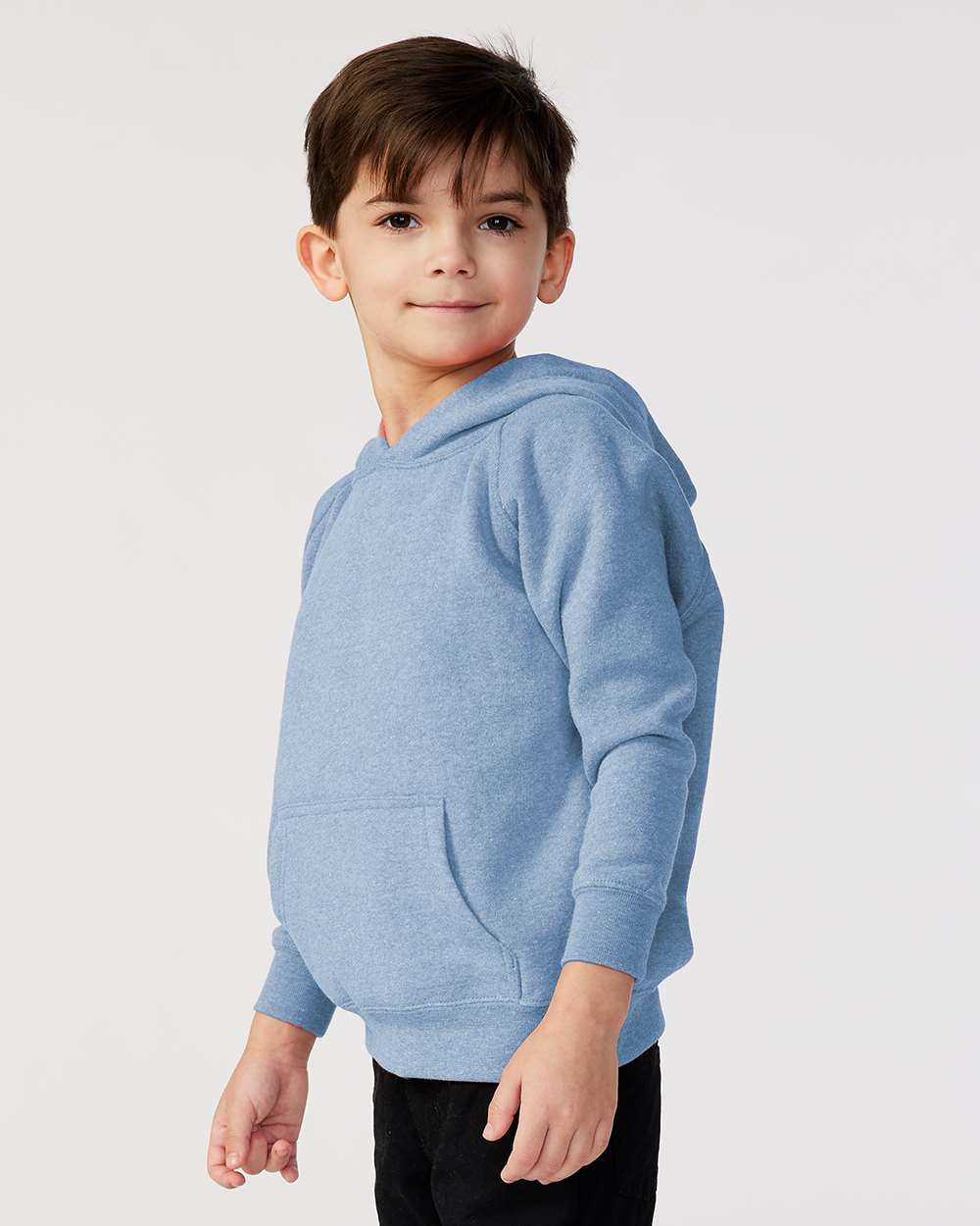 Toddler Special Blend Hooded Raglan Sweatshirt - OnModelSide - B80176683 - Pacific