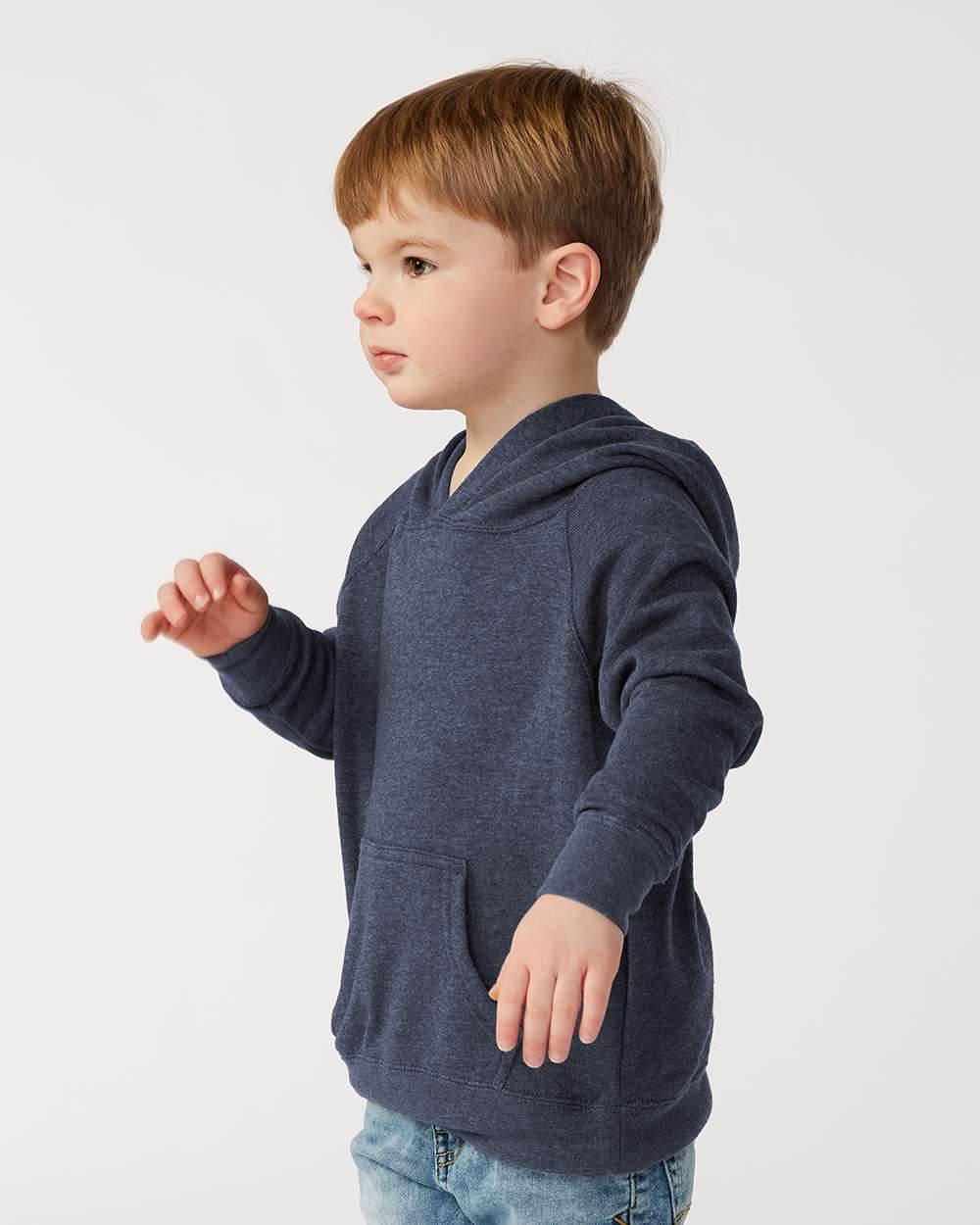Toddler Special Blend Hooded Raglan Sweatshirt - OnModelSide - B80176864 - Midnight Navy