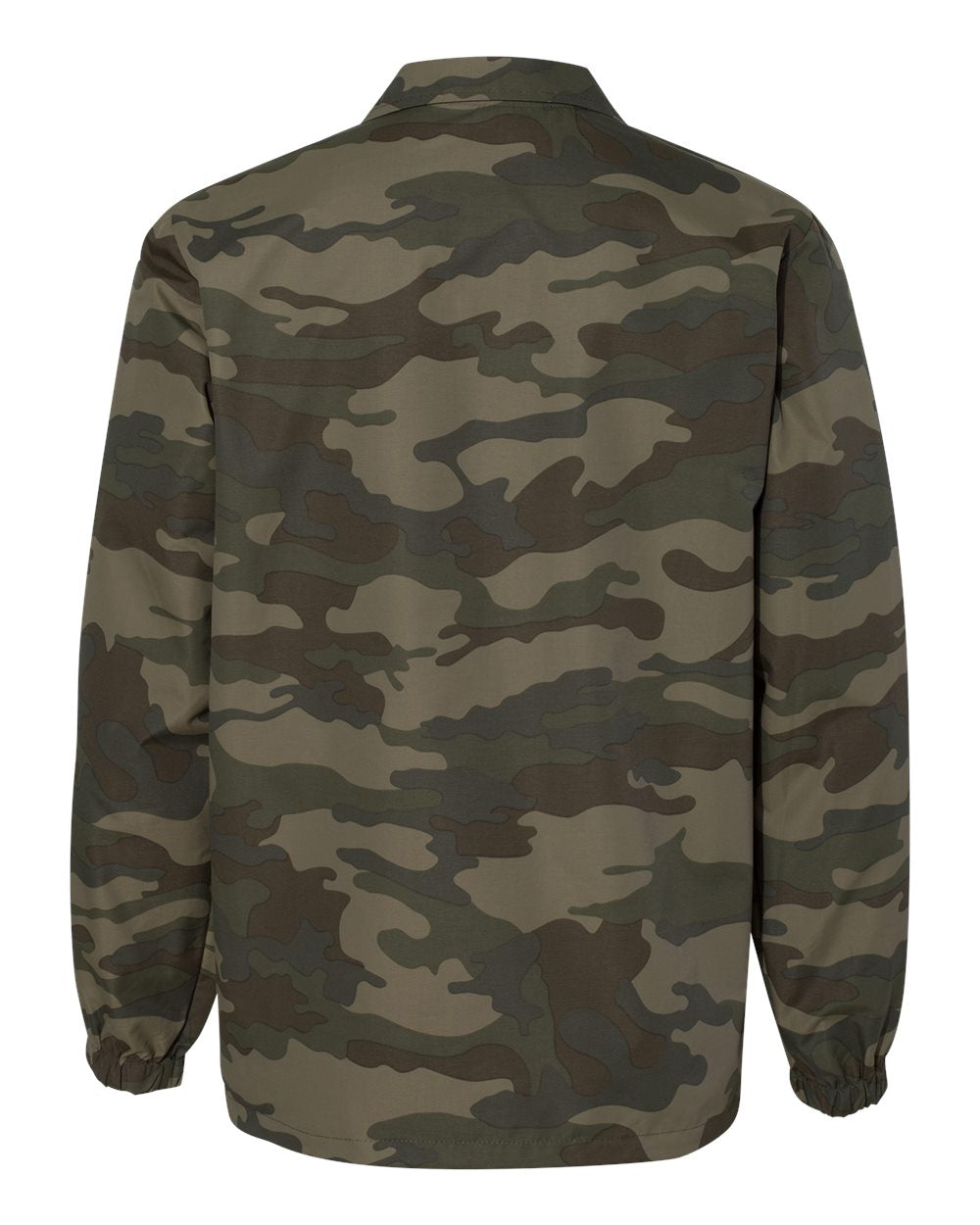 Men's Water-Resistant Windbreaker Coach’s Jacket - Back - B20876622 - Forest Camo